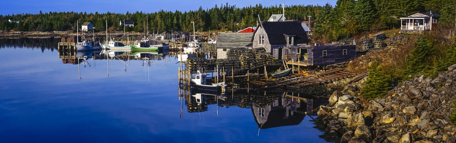 Nova Scotia Boathouse Mural Wallpaper