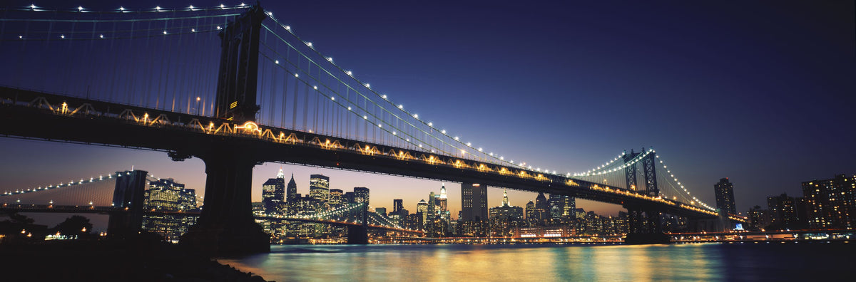 Illuminated Metropolis Bridge Mural Wallpaper - pure wallpaper artwork