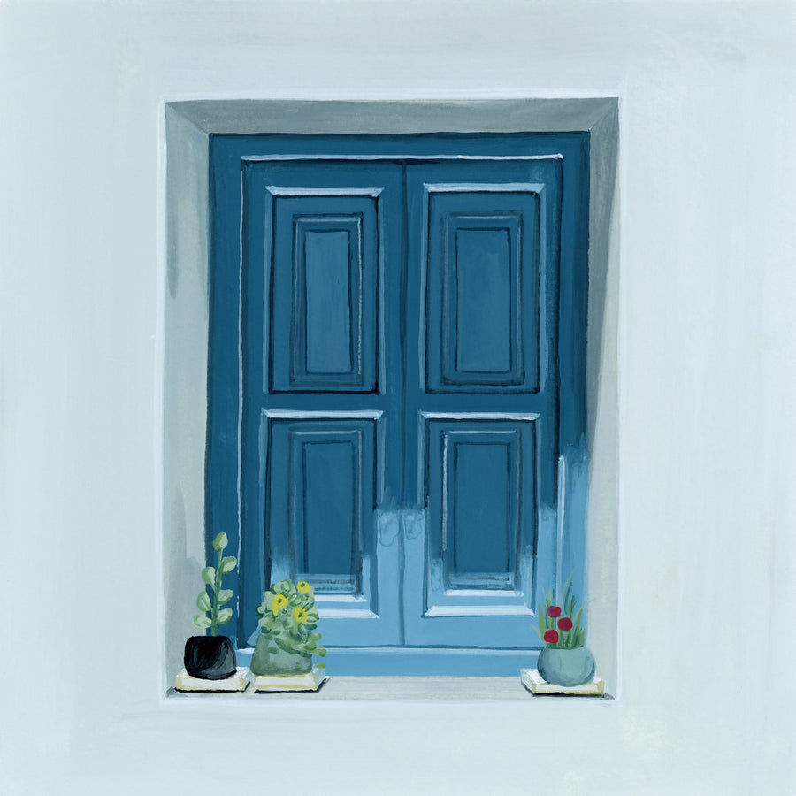 Stucco Window View Mural Wallpaper