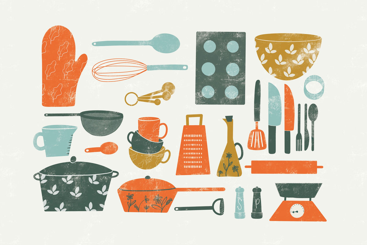 Retro Kitchen Map Mural Wallpaper - pure wallpaper artwork