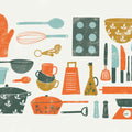 Retro Kitchen Map Mural Wallpaper - pure wallpaper artwork