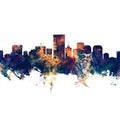 Richmond Virginia Skyline Blue & Bronze Mural Wallpaper - pure wallpaper artwork
