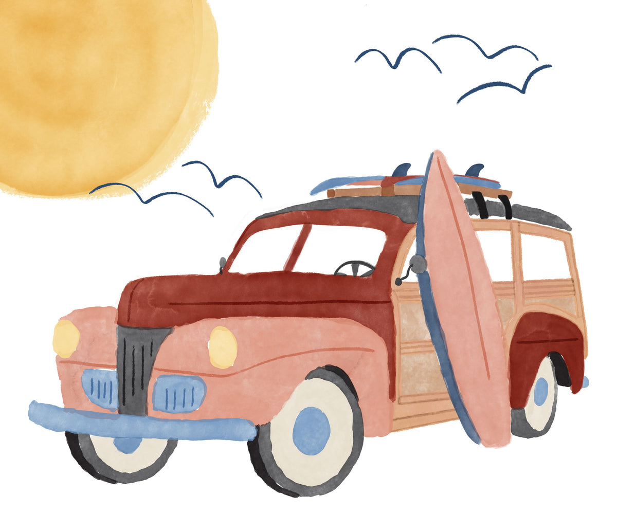 Surf Bus No.3 Mural Wallpaper - pure wallpaper artwork