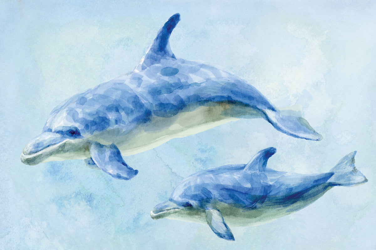 Graceful Dolphins II Mural Wallpaper - pure wallpaper artwork