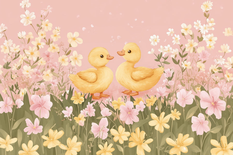 Delightful Ducklings Mural Wallpaper