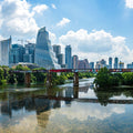 Urban Skyscrapers Blue Sky Reflection Mural Wallpaper - pure wallpaper artwork