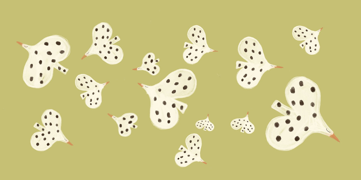 Birds Flying High, Lime Mural Wallpaper - pure wallpaper artwork