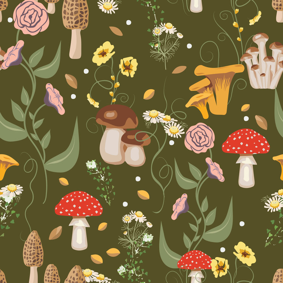 Mushroom Magic, Crocodile Mural Wallpaper
