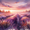 Dawn's Embrace in Lavender Fields Mural Wallpaper - pure wallpaper artwork