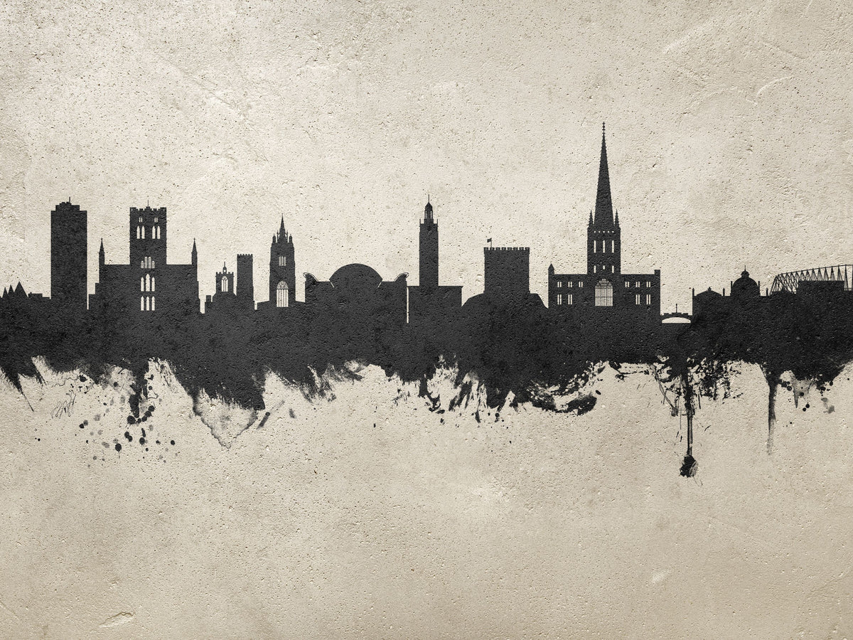 Norwich England Skyline Concrete Mural Wallpaper - pure wallpaper artwork