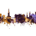 Exeter England Skyline Purple & Gold Mural Wallpaper - pure wallpaper artwork