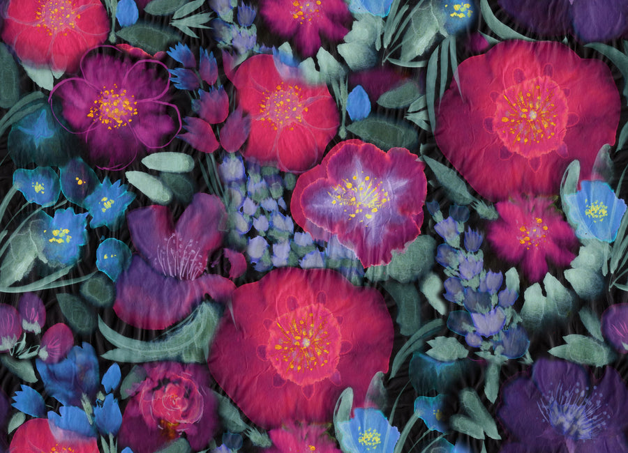 Flowershow Poppies, Cerise Mural Wallpaper