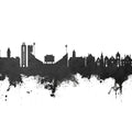 Lawrence Kansas Skyline Black & White Mural Wallpaper - pure wallpaper artwork