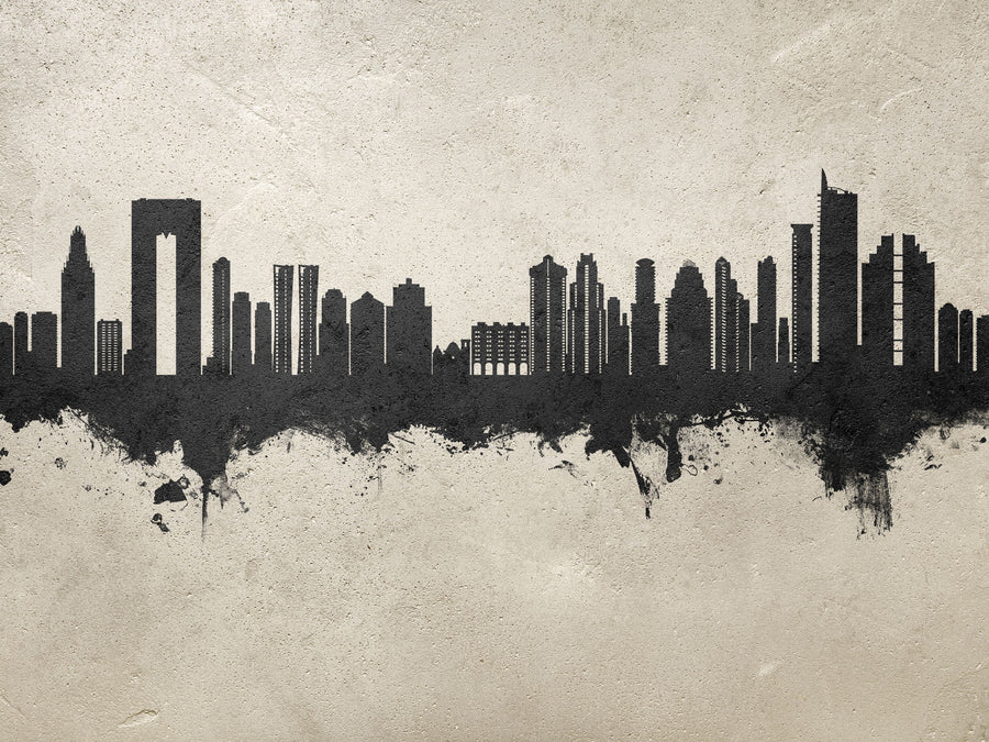 Benidorm Spain Skyline Concrete Mural Wallpaper