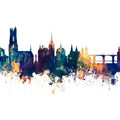 Fribourg Switzerland Skyline Blue & Bronze Mural Wallpaper - pure wallpaper artwork
