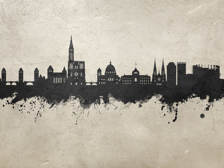 Strasbourg France Skyline Concrete Mural Wallpaper
