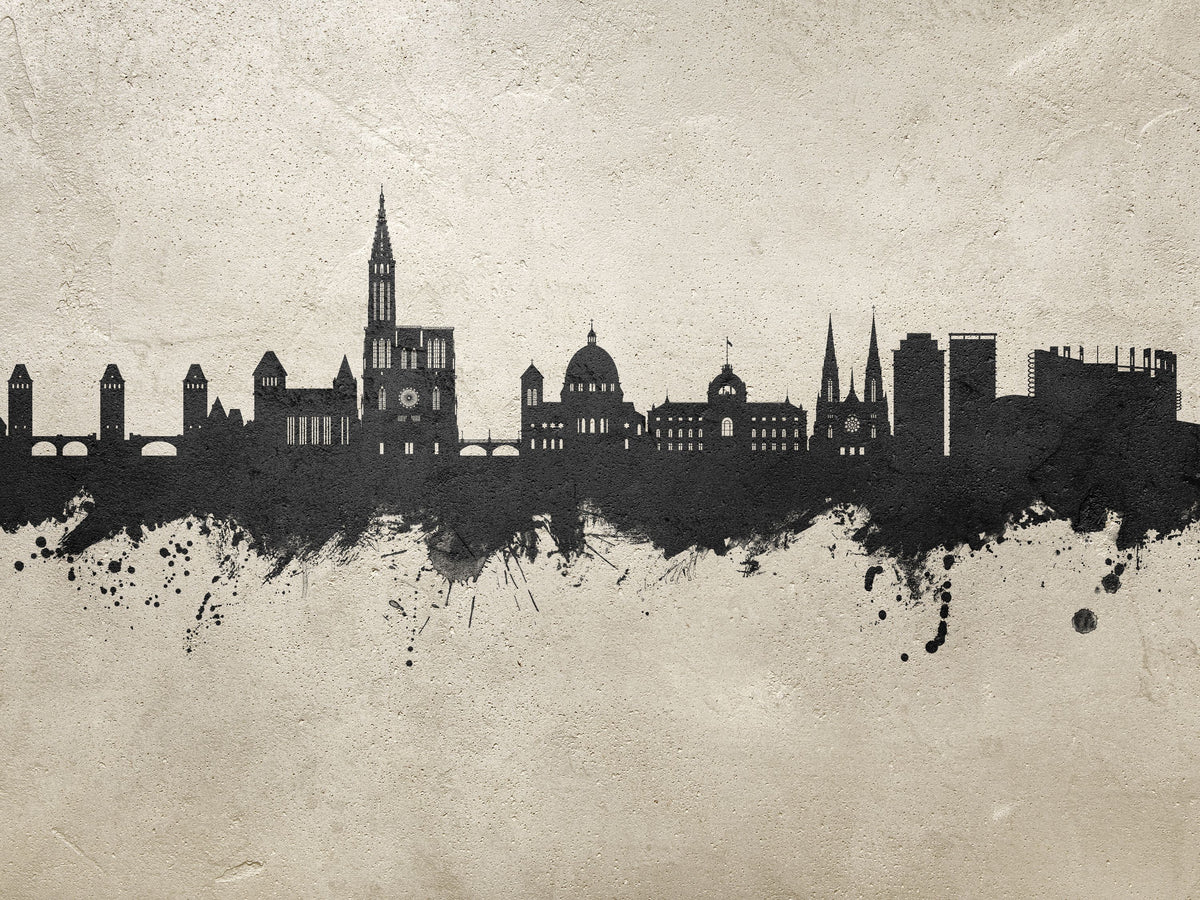 Strasbourg France Skyline Concrete Mural Wallpaper - pure wallpaper artwork