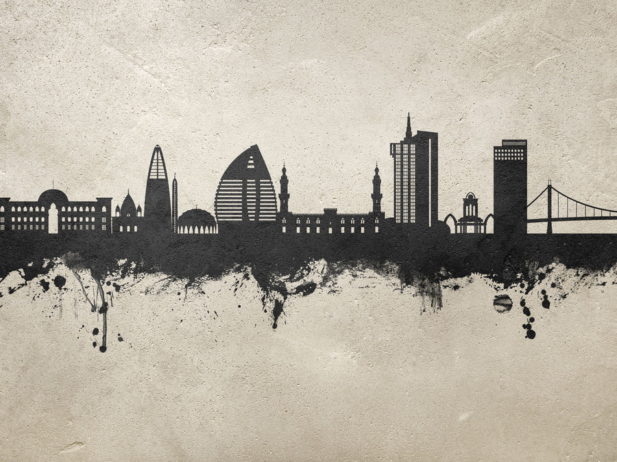 Khartoum Sudan Skyline Concrete Mural Wallpaper
