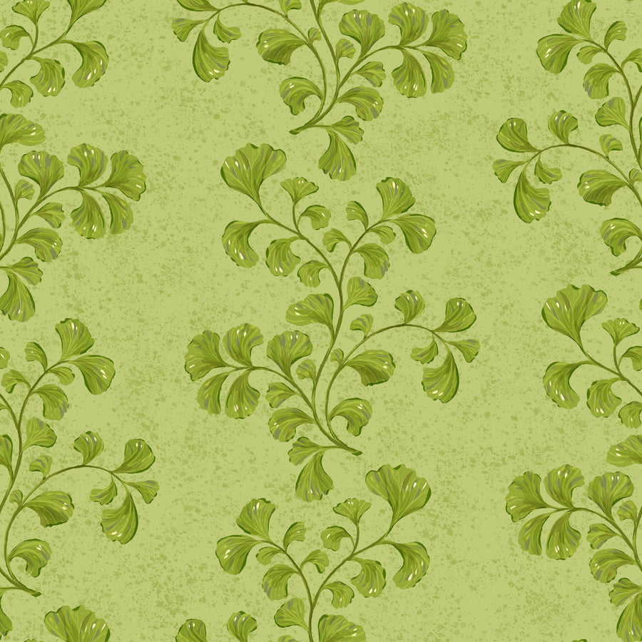 Fern Stripes, Lime Green Mural Wallpaper