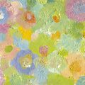 Happy Oil Painted Flowers, Green & Yellow Mural Wallpaper - pure wallpaper artwork