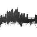 Philadelphia Skyline Black & White Mural Wallpaper - pure wallpaper artwork