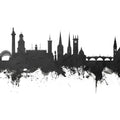 Shrewsbury England Skyline Black & White Mural Wallpaper - pure wallpaper artwork