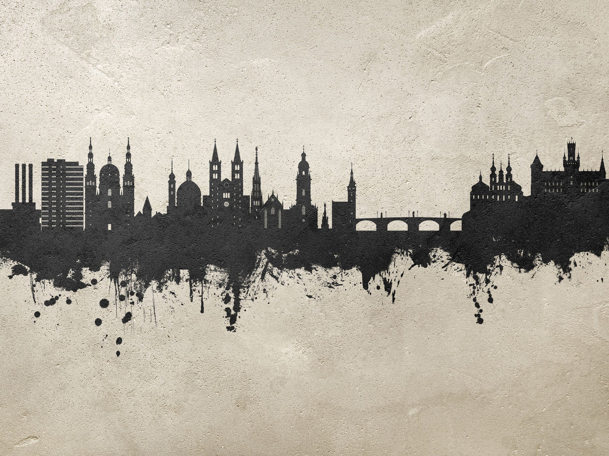 Würzburg Germany Skyline Concrete Mural Wallpaper - pure wallpaper artwork
