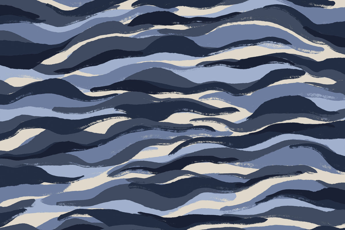Blue Tiger Pattern Mural Wallpaper - pure wallpaper artwork