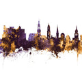 Heidelberg Germany Skyline Purple & Gold Mural Wallpaper - pure wallpaper artwork