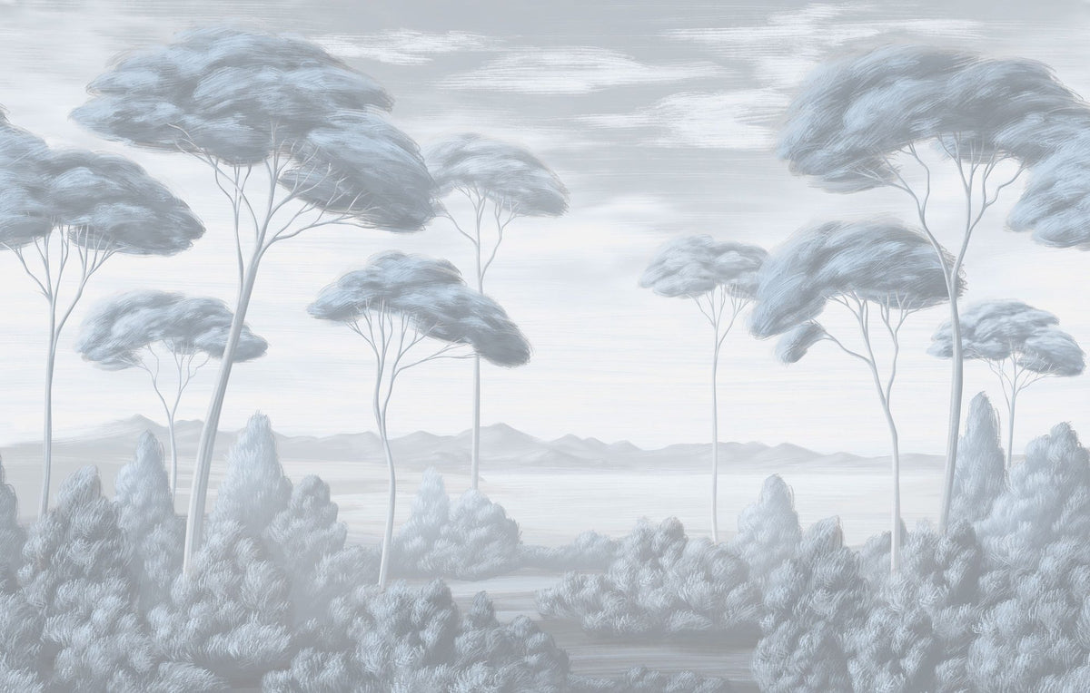 Verdant Horizon, Sea Wind Blue Mural Wallpaper - pure wallpaper artwork