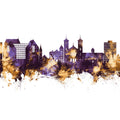 St John's Canada Skyline Purple & Gold Mural Wallpaper - pure wallpaper artwork