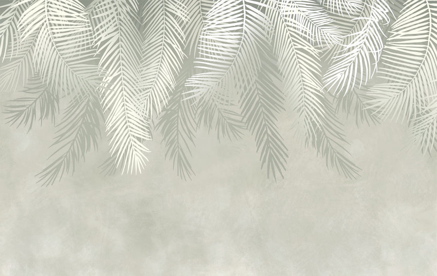 Palm Leaf Wallpaper Mural – Tropical Wall Mural – Palms Above, Mint Green printable artwork