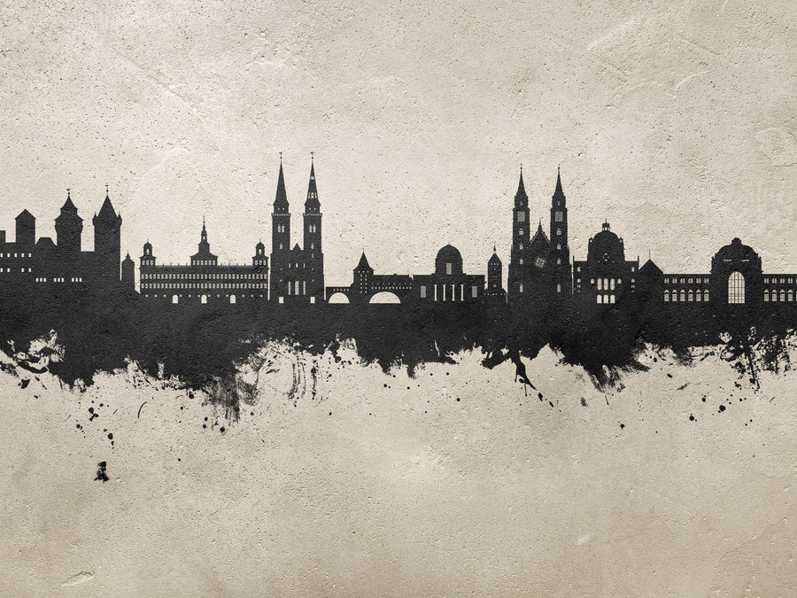 Nürnberg Germany Skyline Concrete Mural Wallpaper