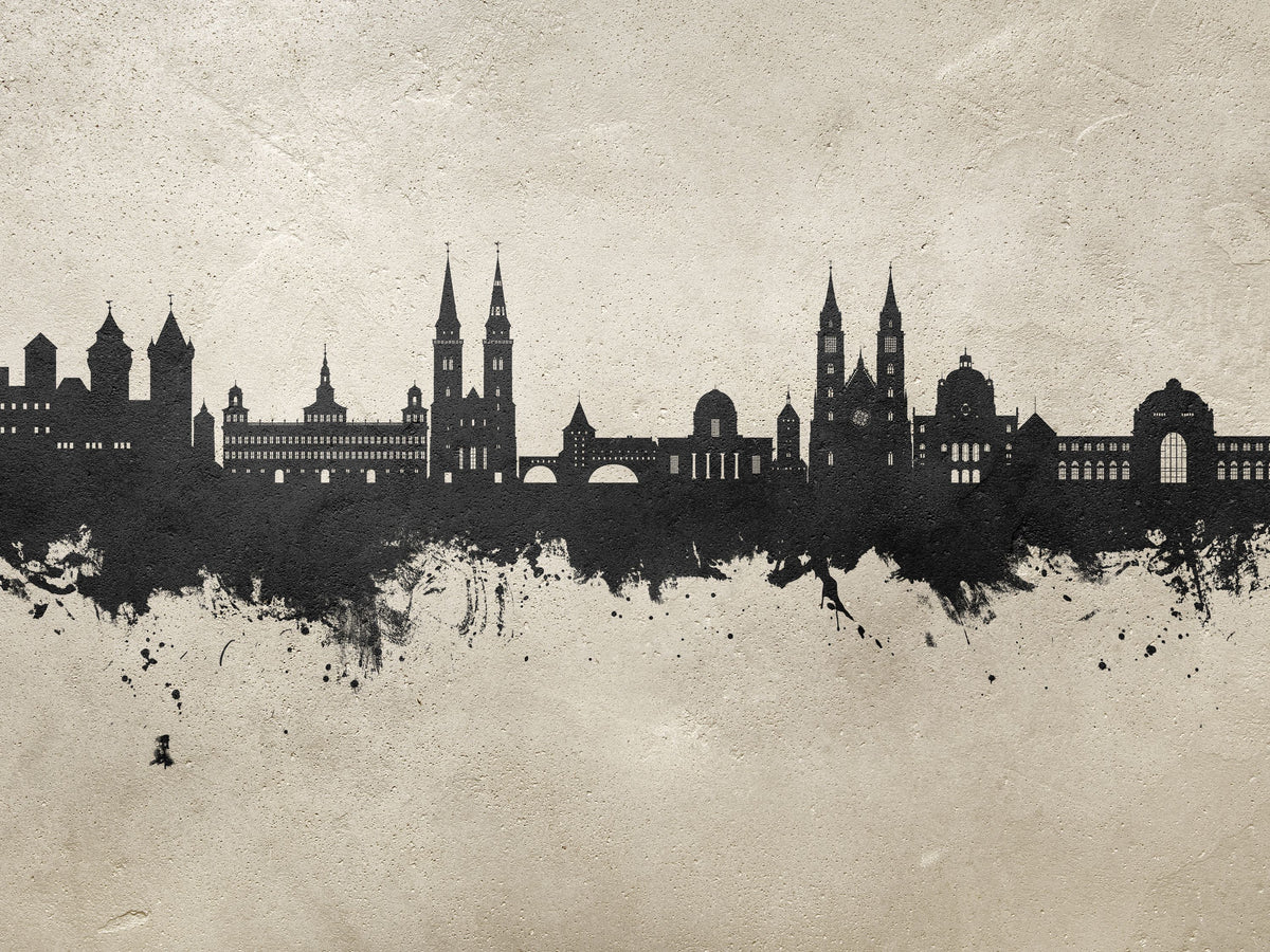 Nürnberg Germany Skyline Concrete Mural Wallpaper - pure wallpaper artwork