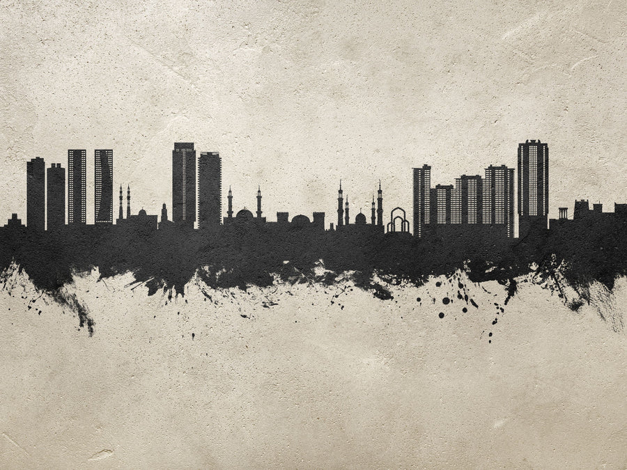 Ajman Skyline Concrete Mural Wallpaper