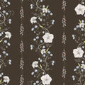 Trailing Flower Stripe, Walnut Mural Wallpaper - pure wallpaper artwork