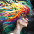Rainbow Hair Mural Wallpaper - pure wallpaper artwork