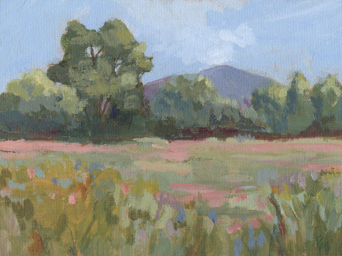 Pink and Green Meadow Mural Wallpaper - pure wallpaper artwork