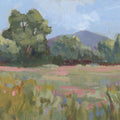 Pink and Green Meadow Mural Wallpaper - pure wallpaper artwork
