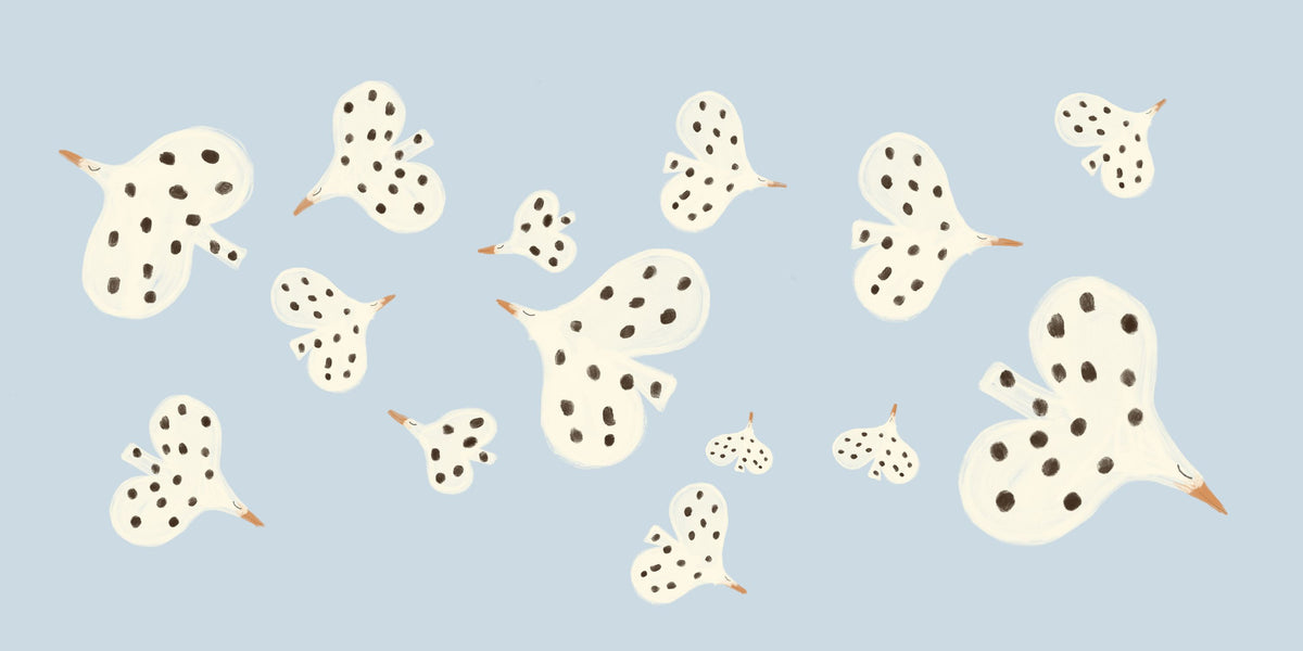 Birds Flying High, Light Blue Mural Wallpaper - pure wallpaper artwork