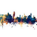 Pisa Italy Skyline Blue & Bronze Mural Wallpaper - pure wallpaper artwork