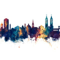 Kassel Germany Skyline Blue & Bronze Mural Wallpaper - pure wallpaper artwork
