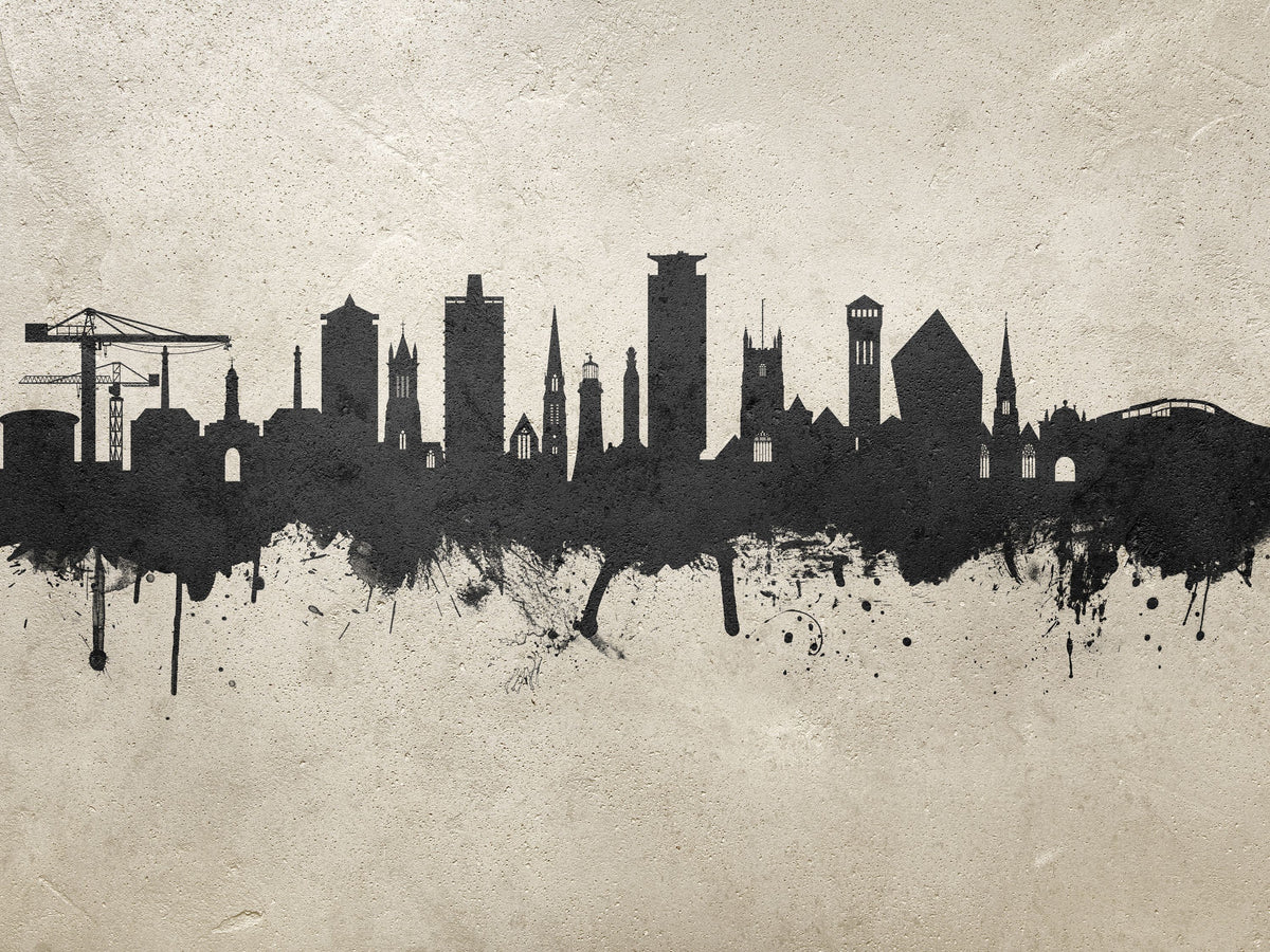 Plymouth England Skyline Concrete Mural Wallpaper - pure wallpaper artwork