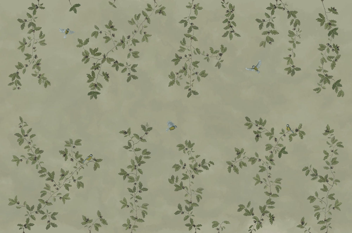 Oak Hollow, Jade Mural Wallpaper - pure wallpaper artwork