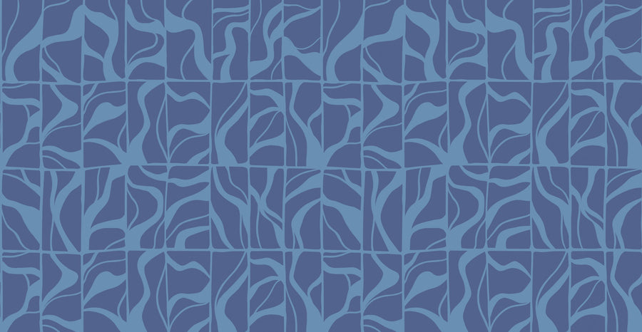 Linear Drift, Cornflower Blue Mural Wallpaper