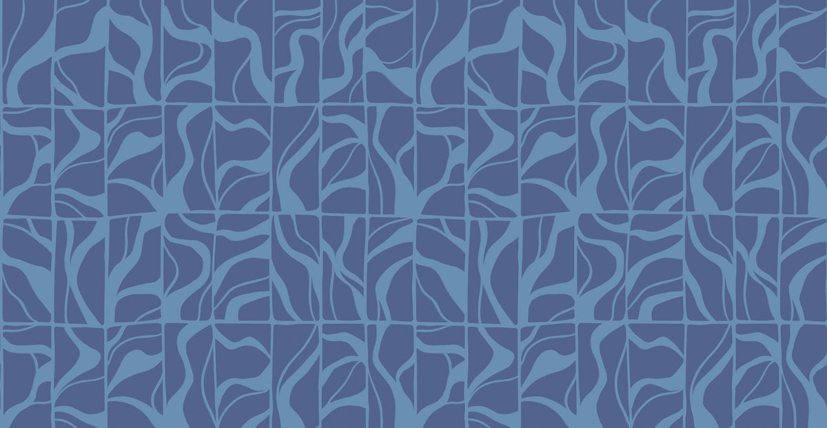 Linear Drift, Cornflower Blue Mural Wallpaper - pure wallpaper artwork