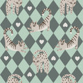 Harlequin Kittens, Sage Mural Wallpaper - pure wallpaper artwork
