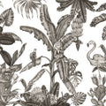 Monkeys with Birds, W&B Mural Wallpaper - pure wallpaper artwork