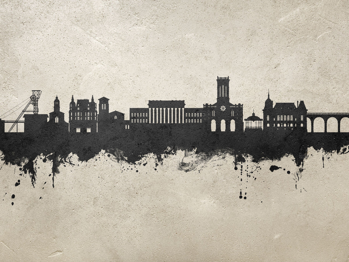 Saint-Étienne France Skyline Concrete Mural Wallpaper - pure wallpaper artwork
