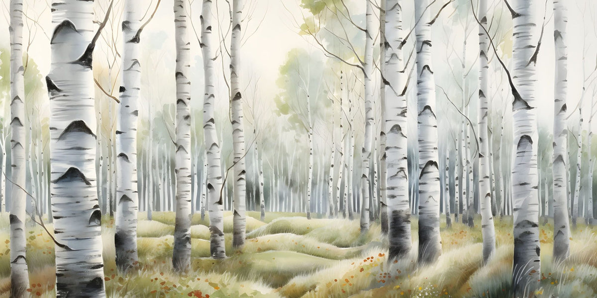 Spring Birch Mural Wallpaper - pure wallpaper artwork